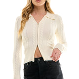 Zip Front Knit Sweater