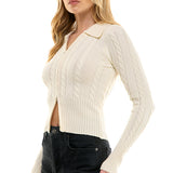 Zip Front Knit Sweater