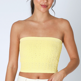Floral Lace Tube Top - Lemon, Women's Tops Collection