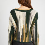 Color Mix Cardigan Top - olive combo, womens cardigan collection