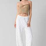 Crochet Twist Front Strapless Top - Latte, Women's Tops Collection