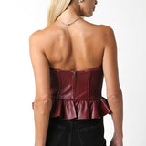 Strapless Vegan Leather Corset