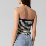 Crochet Twist Front Strapless Top - Navy, Women's Tops Collection