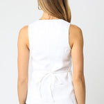 Button Down Vest Top - White, Women's Tops Collection