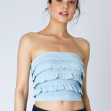 Ruffle Tube Top - Breezy Blue, Women's Tops Collection