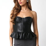 Strapless Vegan Leather Corset