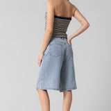 Crochet Twist Front Strapless Top - Navy, Women's Tops Collection