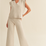 V-Neck Sweater Vest Top - beige, womens sweater / matching set collection