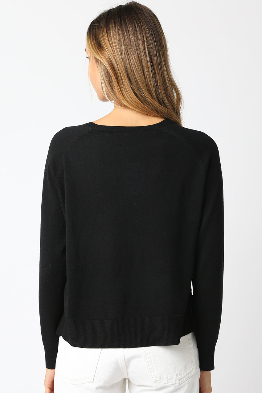 Light Crew Neck Sweater - black, womens sweater collection