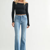 Just Black - Mid Rise Straight Bootcut