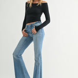 Just Black - Mid Rise Straight Bootcut