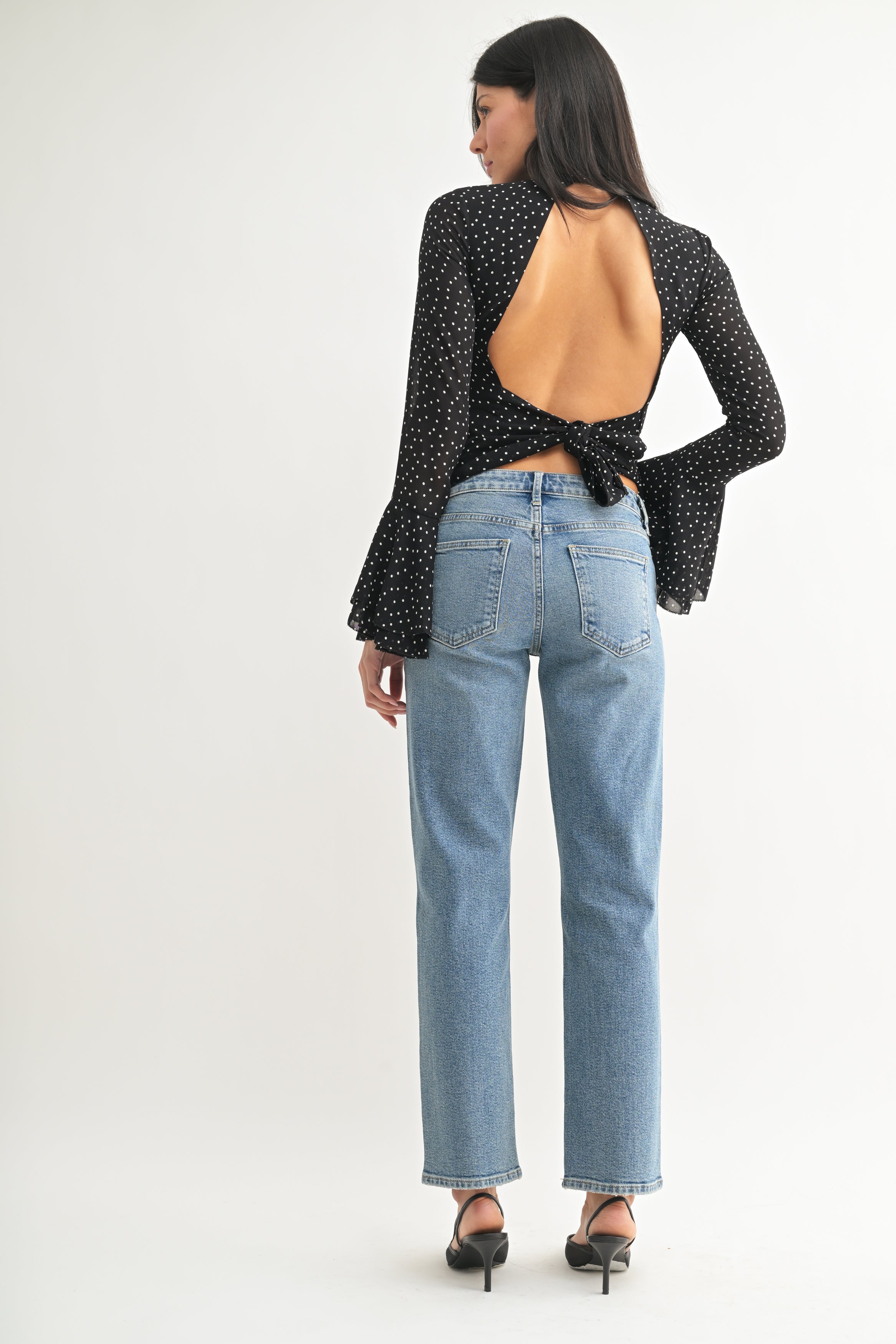 Just Black - Clean Mid Rise Straight - medium denim