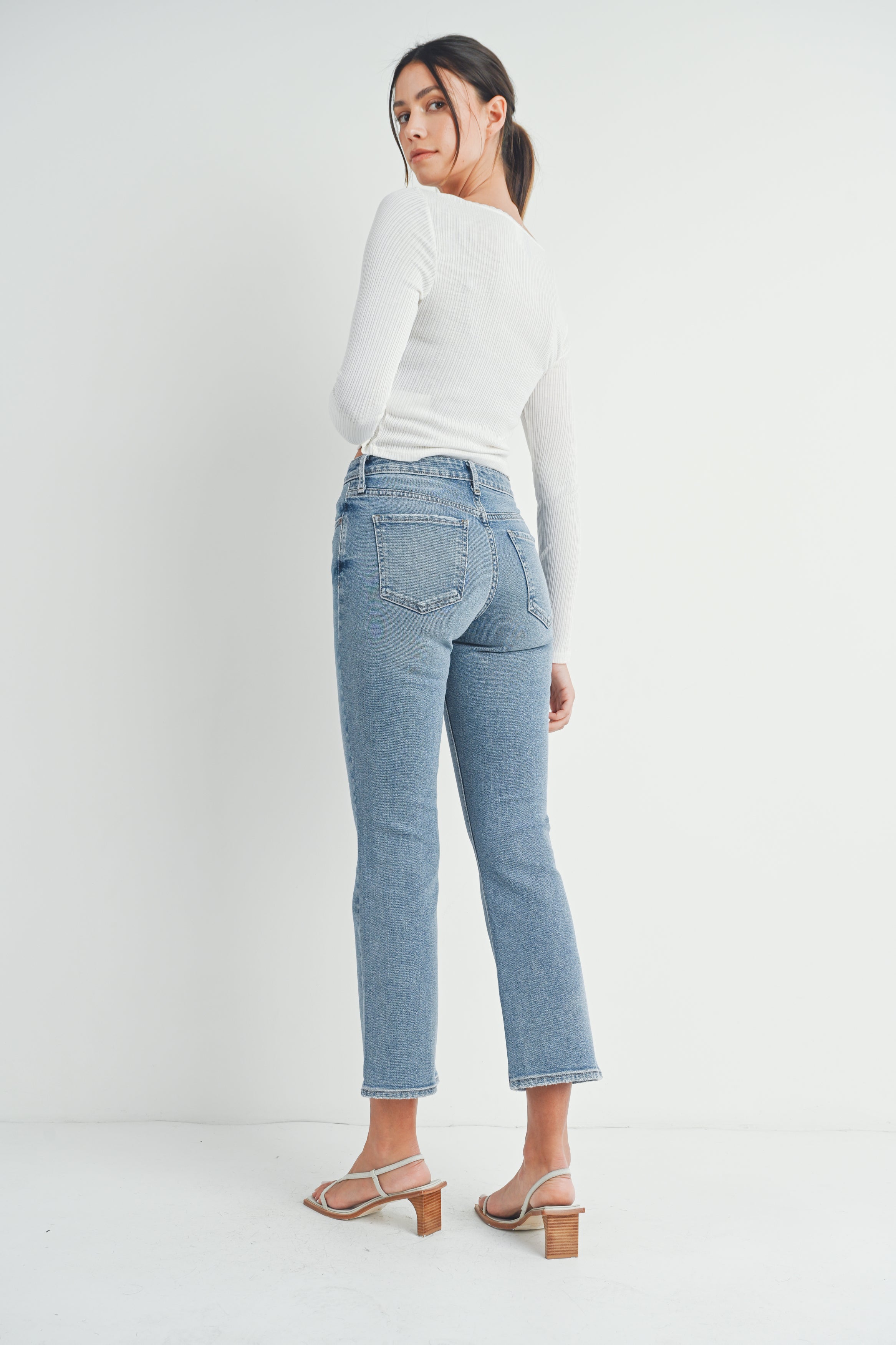 Just Black - Slim Cropped Bootcut - Medium Denim, Women's Jean Collection