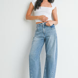 Just Black - Barrel Jean with Seams - Light Denim, Women's Denim Collection