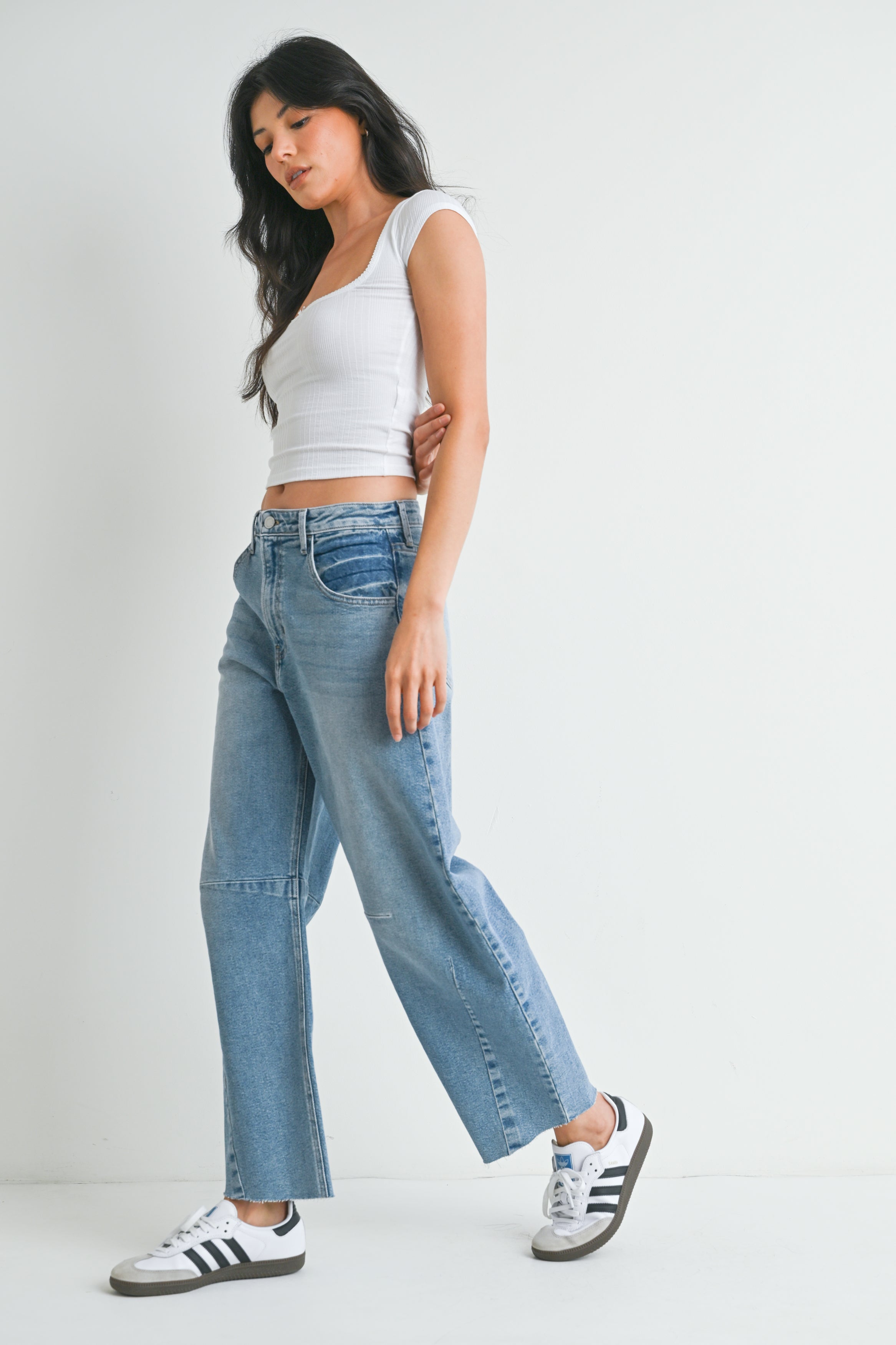 Just Black - Barrel Jean with Seams - Light Denim, Women's Denim Collection