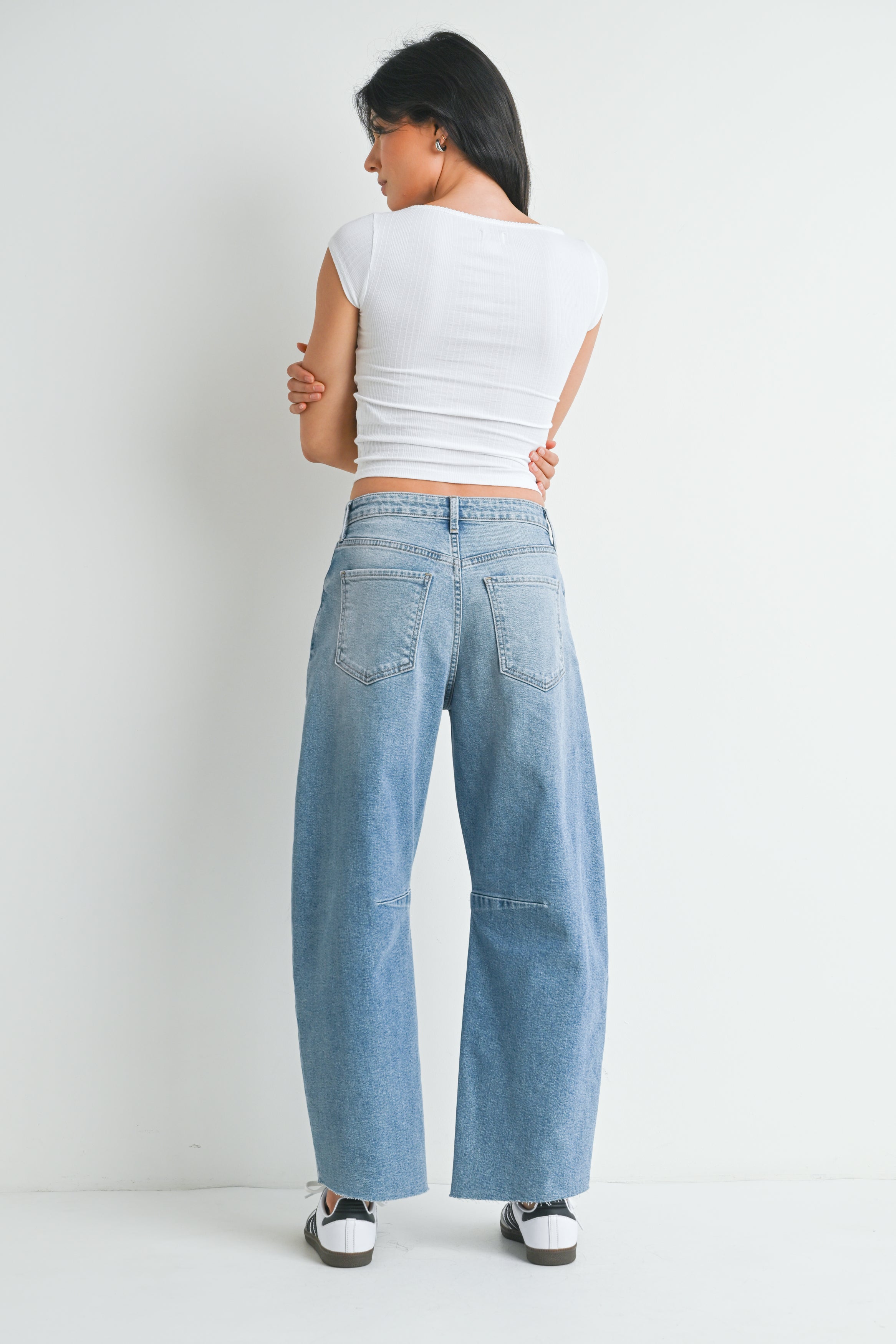 Just Black - Barrel Jean with Seams - Light Denim, Women's Denim Collection