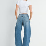 Just Black - Barrel Jean with Seams - Medium Denim, Women's Denim Collection