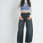 Just Black - Barrel Jean with Seams - Washed Black, Women's Denim Collection
