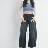Just Black - Barrel Jean with Seams - Washed Black, Women's Denim Collection