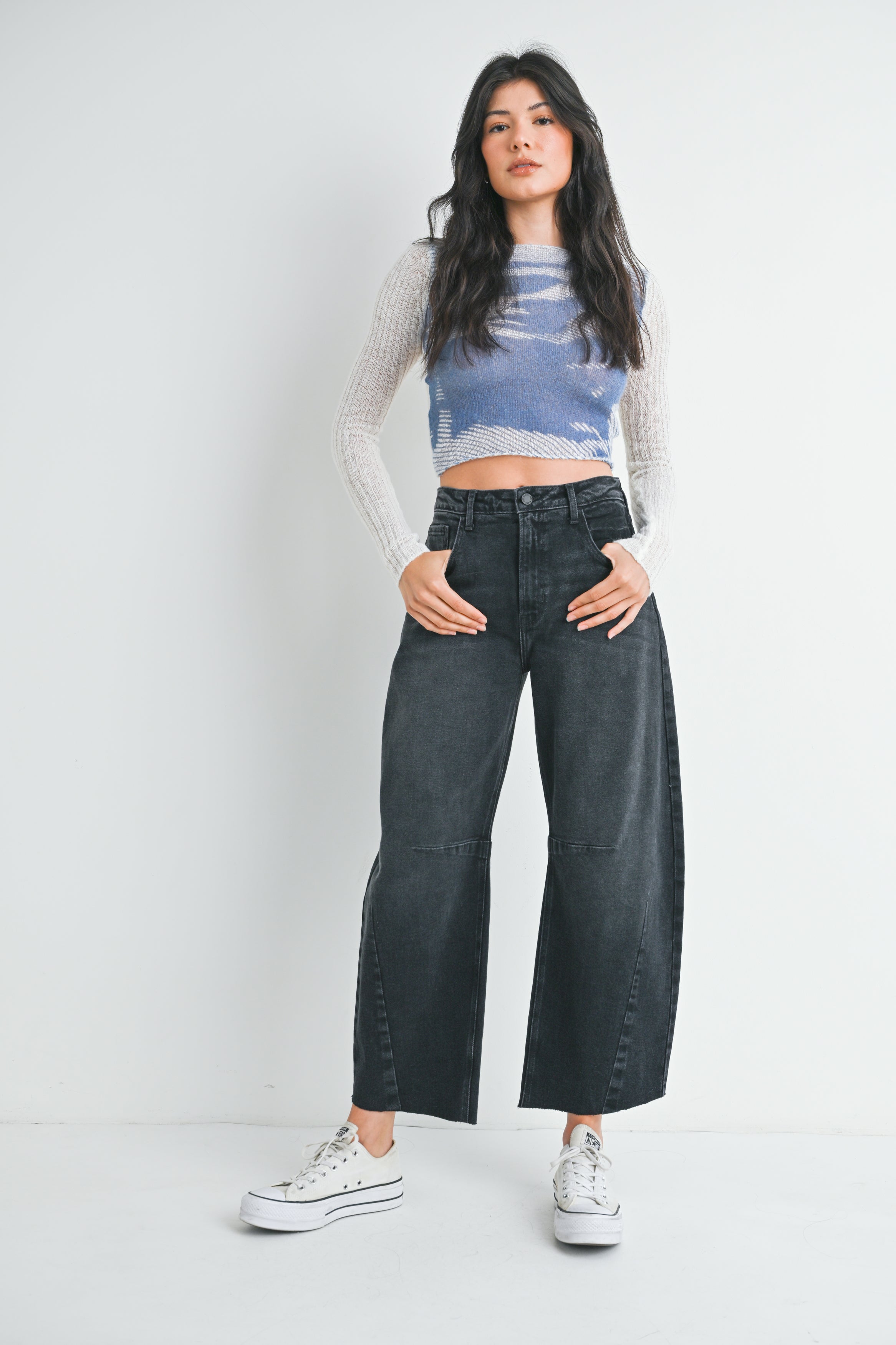 Just Black - Barrel Jean with Seams - Washed Black, Women's Denim Collection