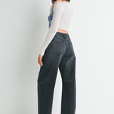 Just Black - Barrel Jean with Seams - Washed Black, Women's Denim Collection