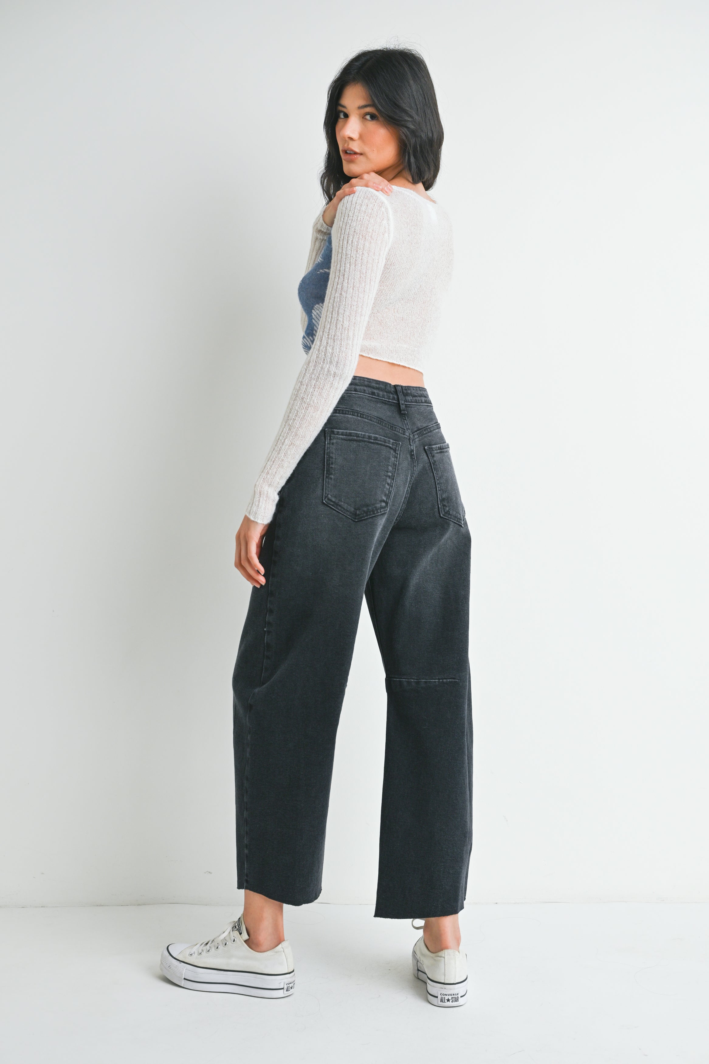 Just Black - Barrel Jean with Seams - Washed Black, Women's Denim Collection