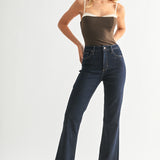 Just Black - Cropped Flare - dark denim, womens jean collection