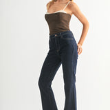 Just Black - Cropped Flare - dark denim, womens jean collection