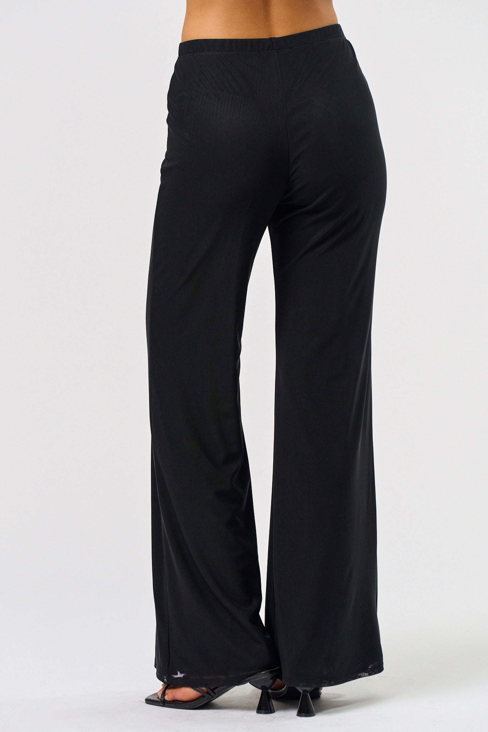 Wide Leg Mesh Pant - Black, Women's Pants Collection