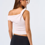 Knot One Shoulder Floral Top - Pink, Women's Tops Collection