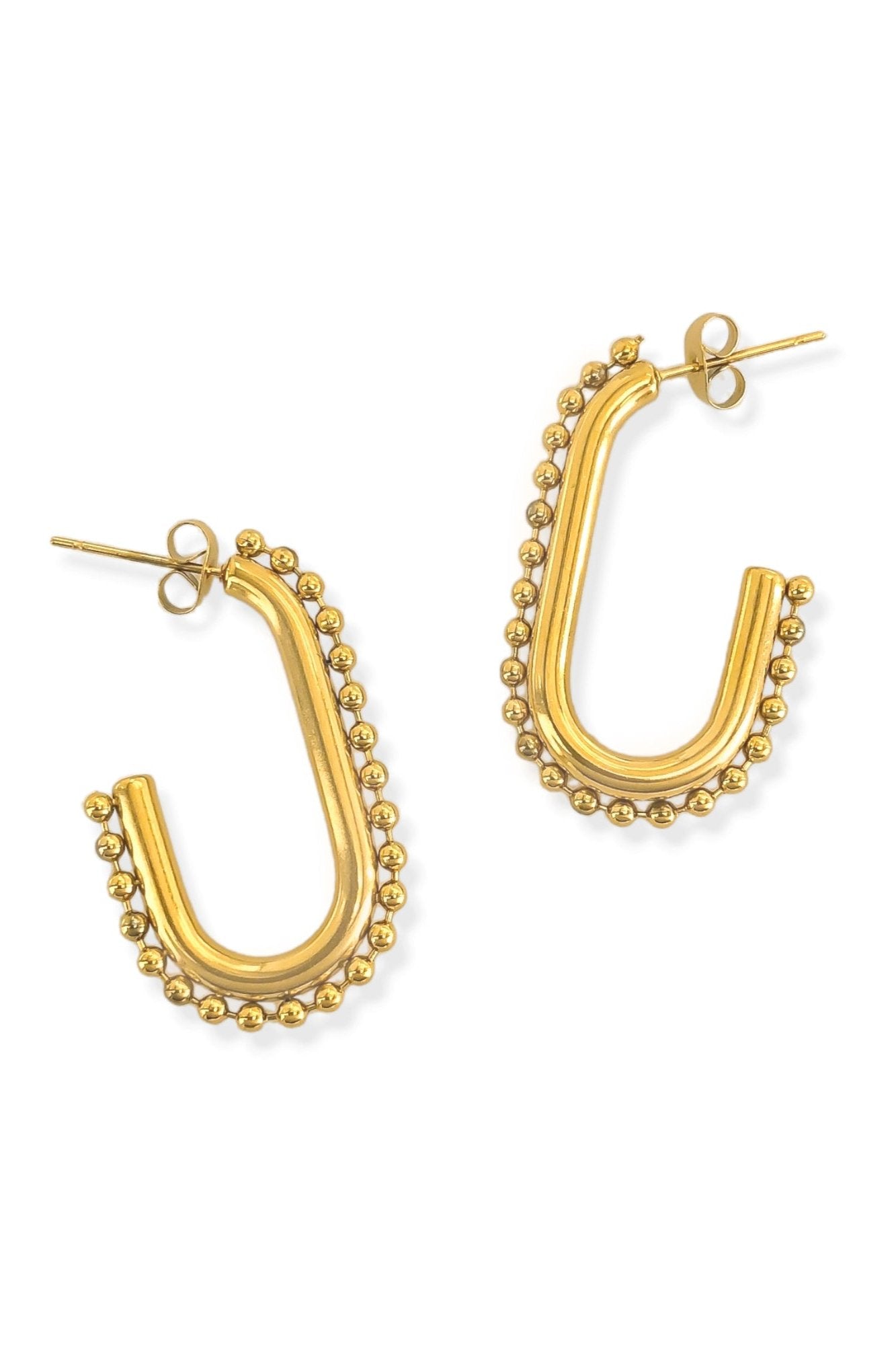 Beaded Hoop Earrings - Gold, Women's Earrings Collection