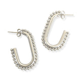 Beaded Hoop Earrings - Silver, Women's Earrings Collection