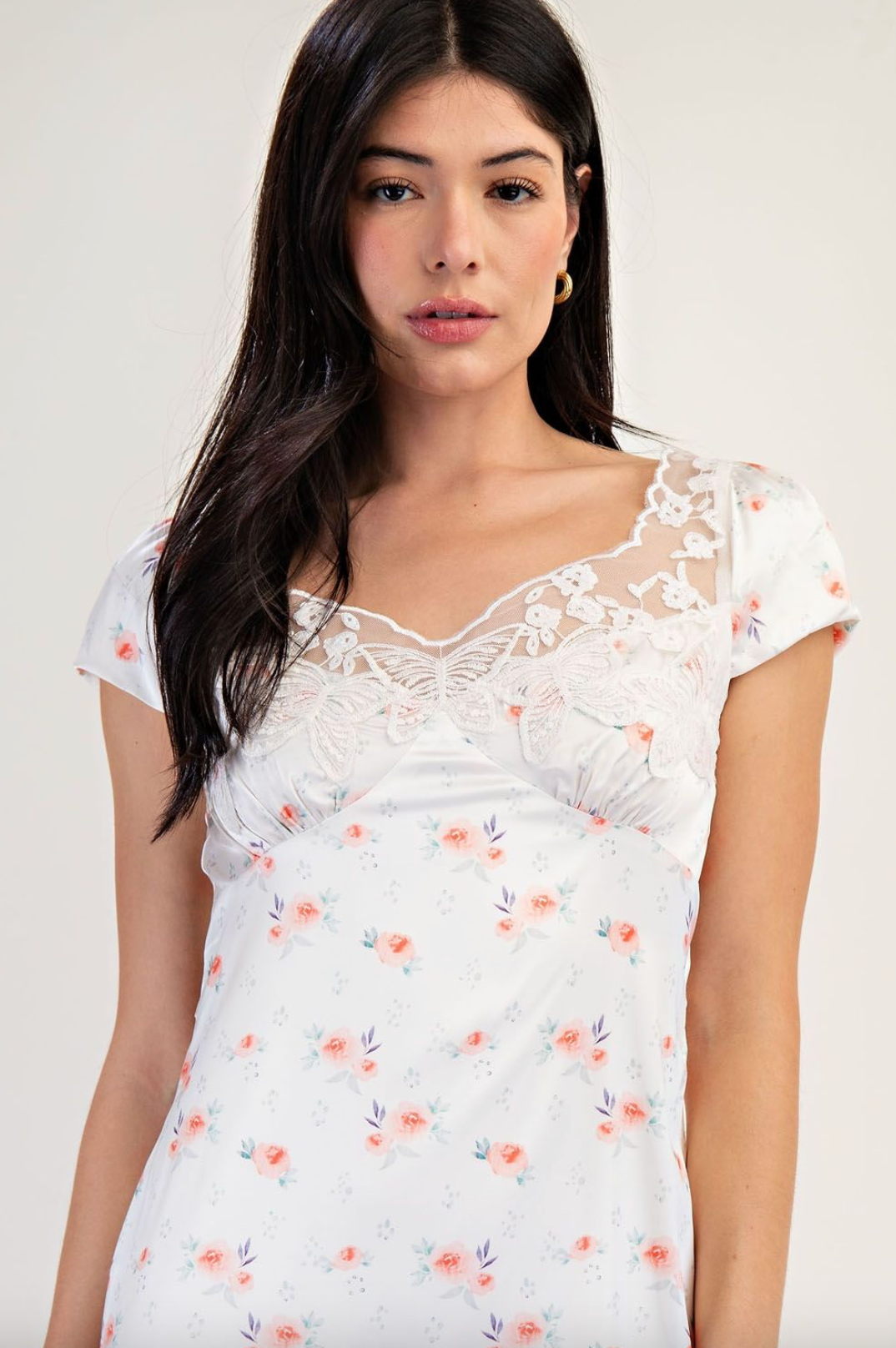 Cap Sleeve Maxi Dress - Cream, Women's Dresses Collection