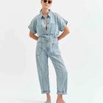 Daze - Villa Drawstring Barrel Leg - denim, womens pants collection