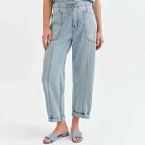 Daze - Villa Drawstring Barrel Leg - denim, womens pants collection