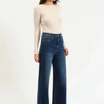 Daze - High Rise Wide Leg - dark denim, womens jean collection