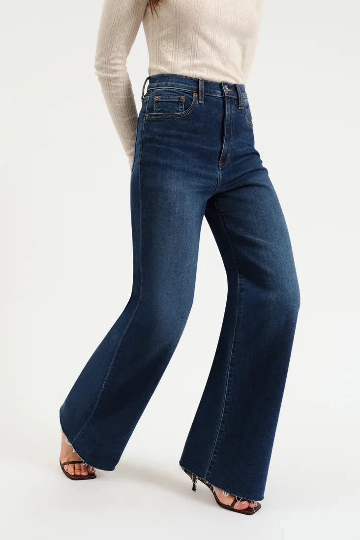 Daze - High Rise Wide Leg - dark denim, womens jean collection