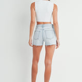 Just Black - Comfort Stretch Weekend Short - Light Denim, Women's Denim Short's Collection