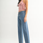 Just Black - HR Full Length Retro Straight - Medium Denim, Women's Jean Collection
