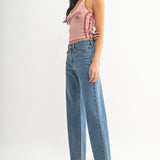 Just Black - HR Full Length Retro Straight - Medium Denim, Women's Jean Collection