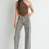 Just Black - Low Rise Relaxed Straight Leg - Leopard, Women's Denim Collection