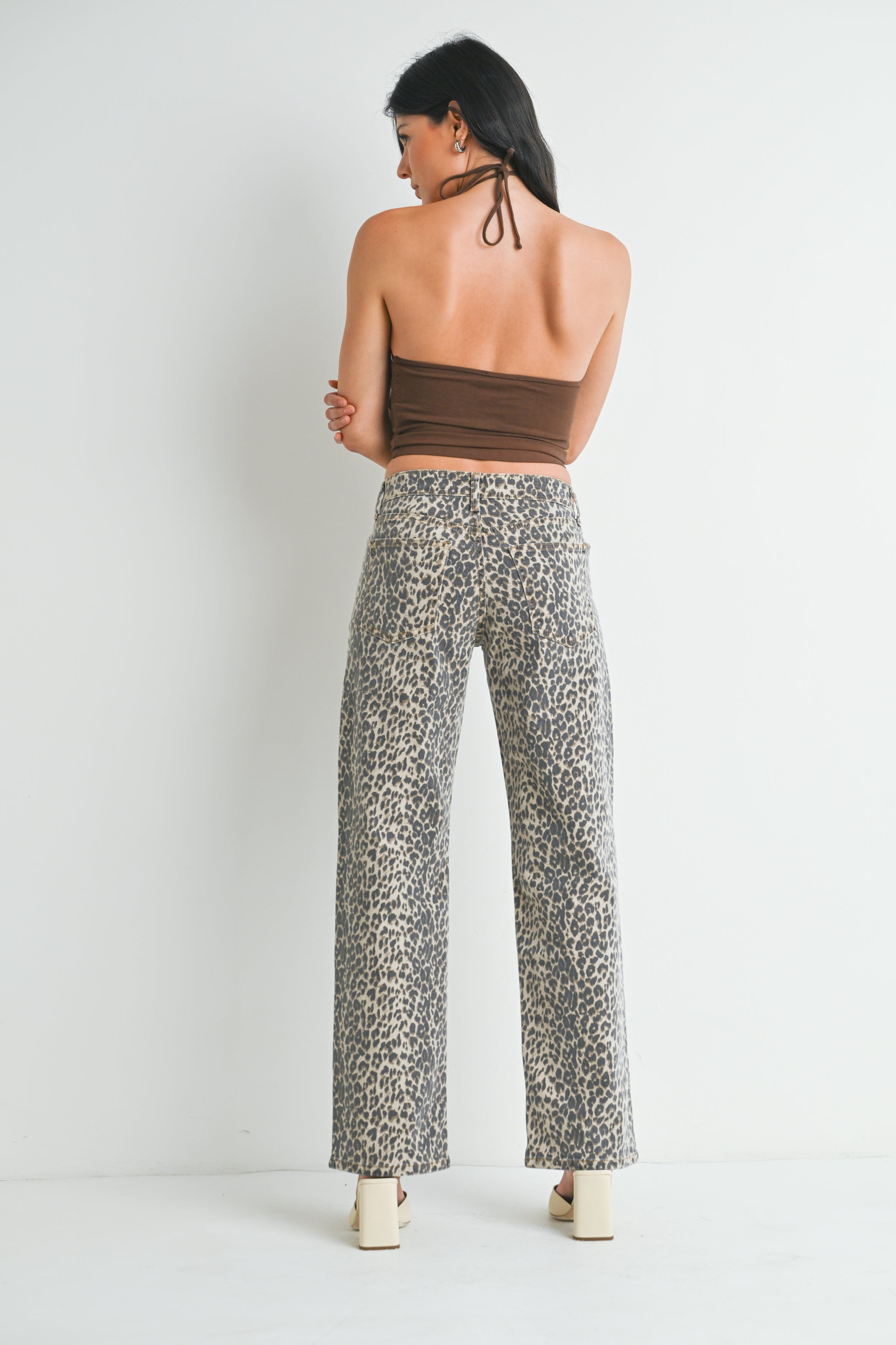 Just Black - Low Rise Relaxed Straight Leg - Leopard, Women's Denim Collection