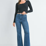 Just Black - Mini Patch Pocket Flare