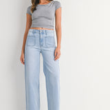 Just Black - Mini Patch Pocket Flare