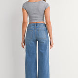 Just Black - Mini Patch Pocket Flare