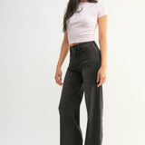 Just Black - Mini Patch Pocket Flare