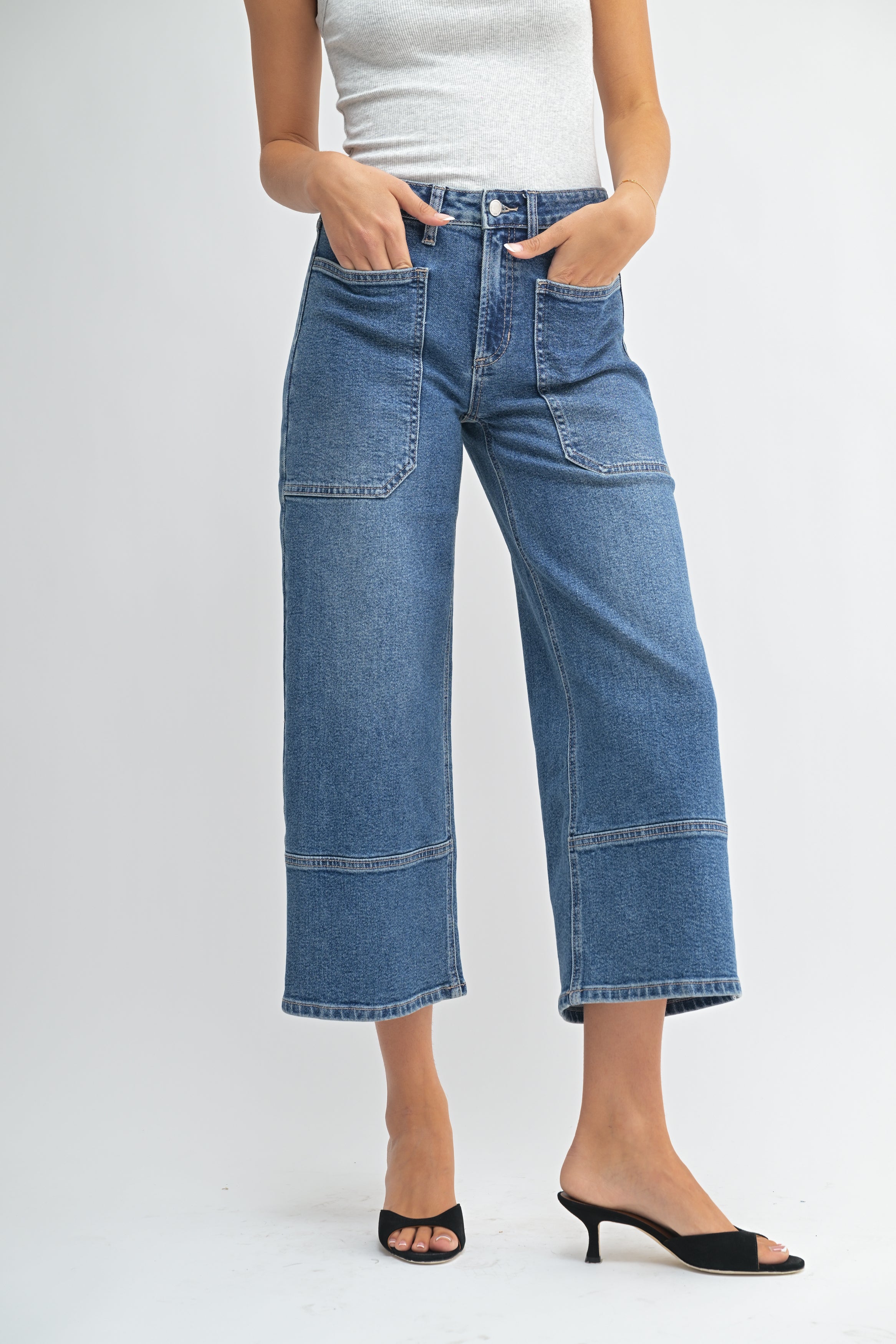 Just Black - High Rise Cropped Wide Leg, denim, womens jean collection