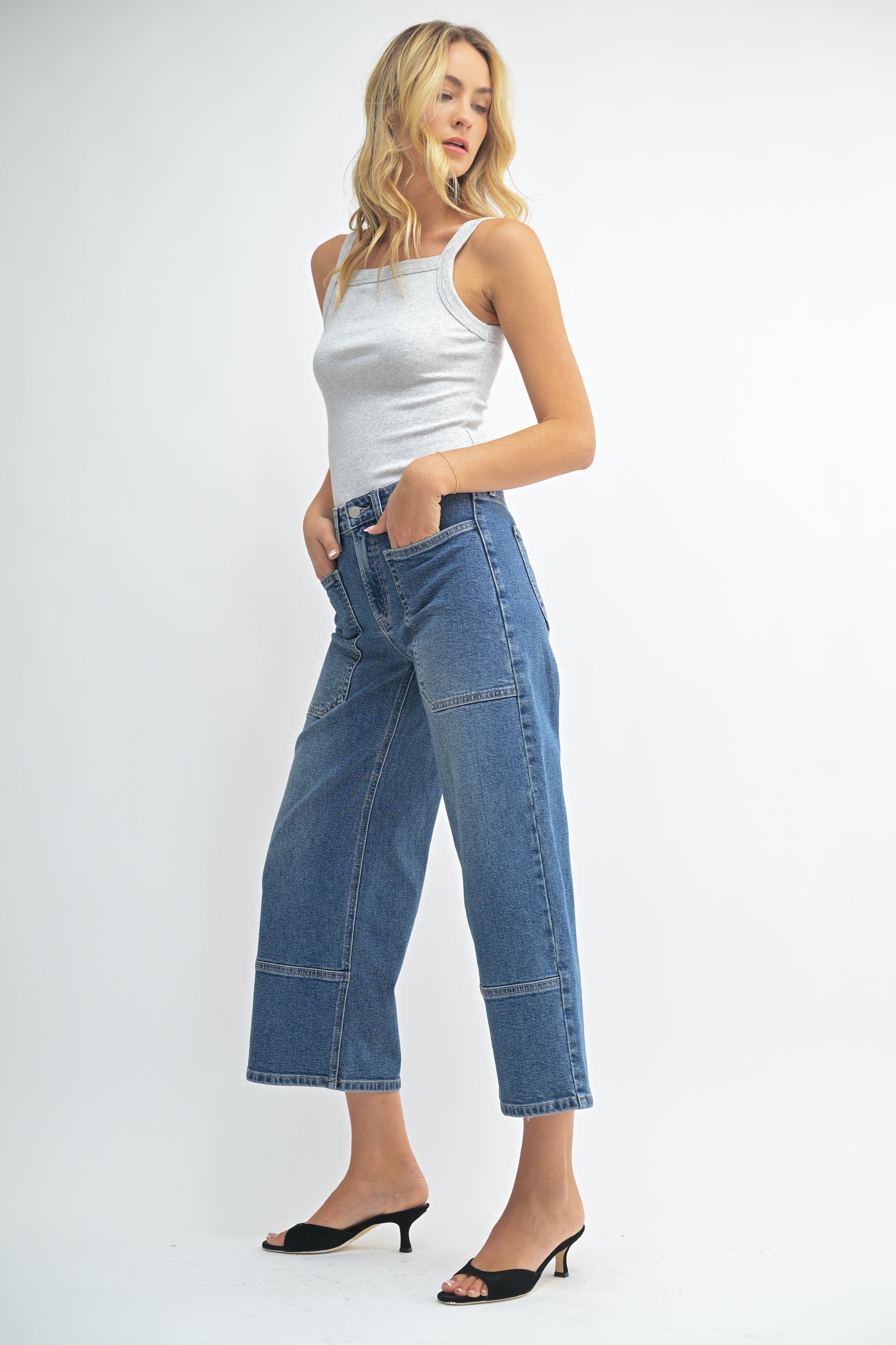 Just Black - High Rise Cropped Wide Leg, denim, womens jean collection
