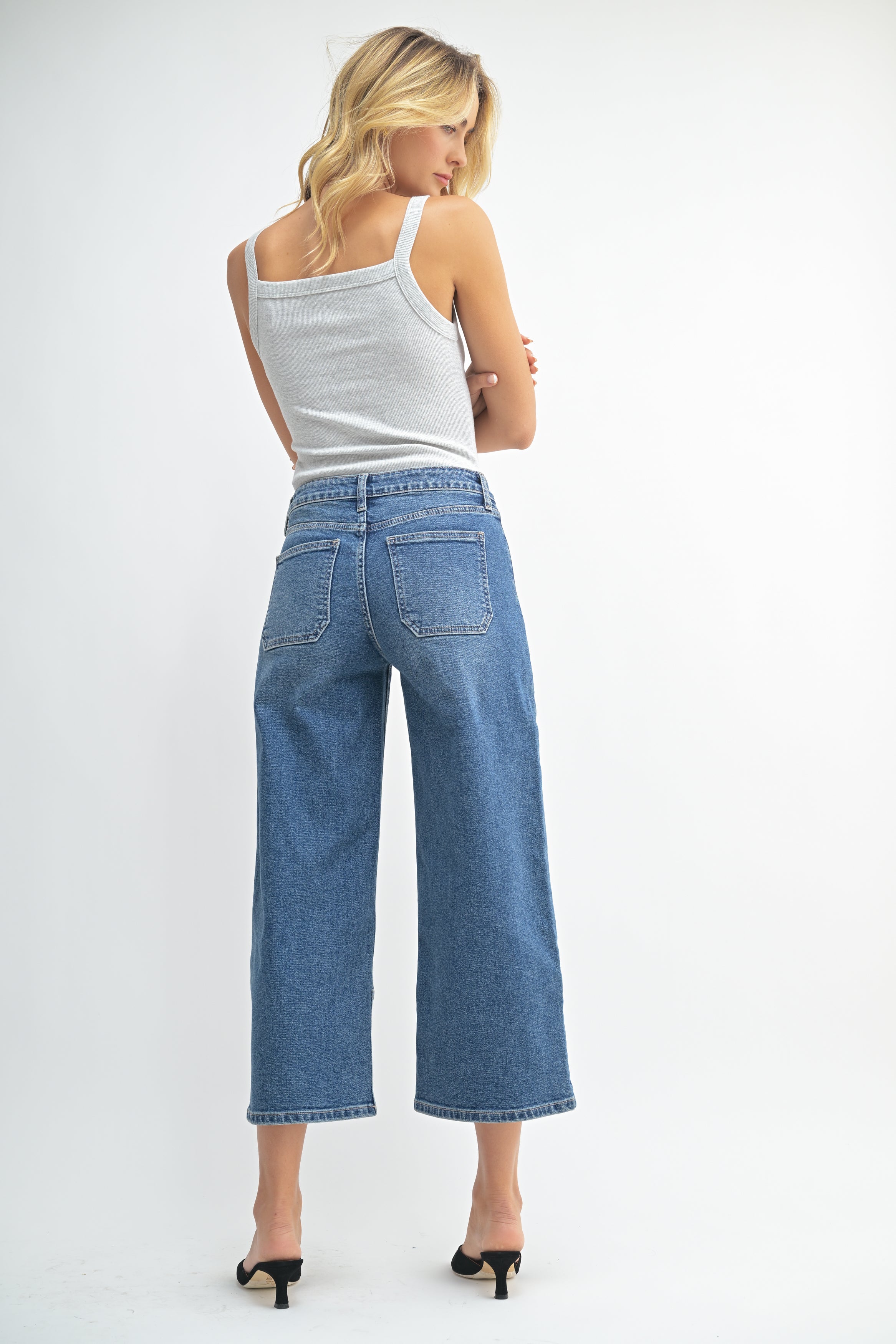 Just Black - High Rise Cropped Wide Leg, denim, womens jean collection