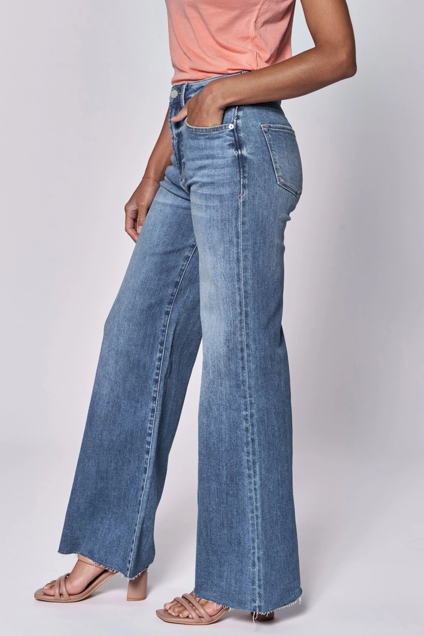 Dear John - High Rise Wide Leg - medium denim, womens jean collection